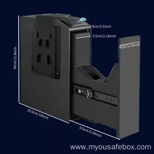 Safe Wall-Mounted Fingerprint Steel Car Portable Secure Gun Safes Locking Box for Pistols Keys Safes